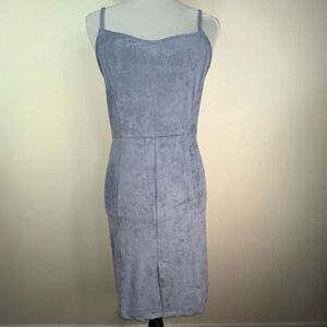 Bishop + Young Elizabeth Crosby Gabrielle Faux Suede Slip Dress (M)